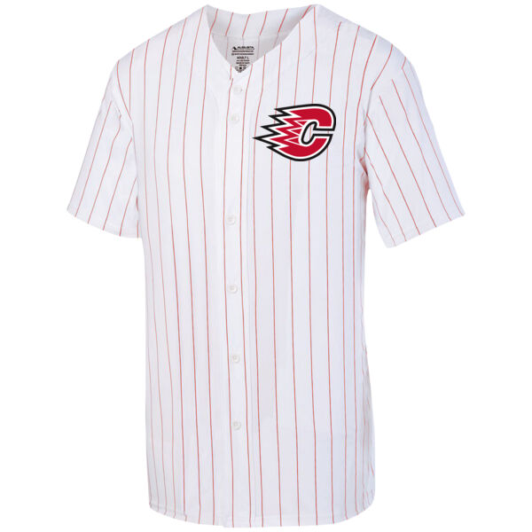 Augusta Sportswear YOUTH Pinstripe Full-Button Jersey - Applique Logos Thumbnail