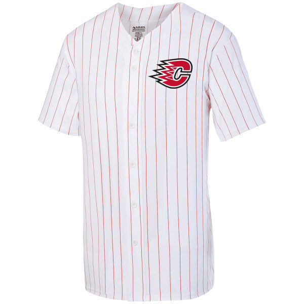 Augusta Sportswear ADULT Pinstripe Full-Button Jersey - Applique Logos Thumbnail